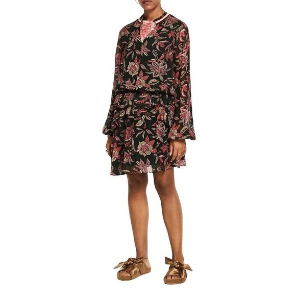 Scotch & Soda Bamboo Beach Floral Print Dress in XSmall Womens Long Sleeve - Picture 14 of 14